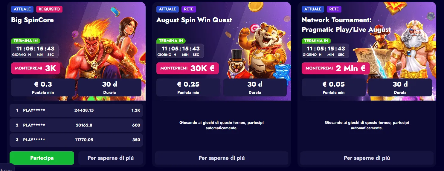 Tornei Spinko Casino 1